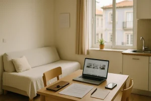 moderno estúdio para arrendar em portugal espaço acolhedor com luz natural e detalhes de procura imobiliária